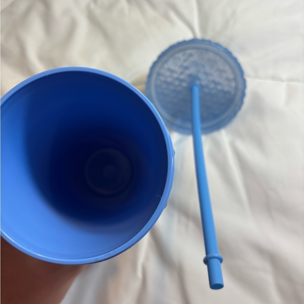 Mainstays 26-Ounce Acrylic Matte Textured Tumbler with Straw, Blue - Picture 4 of 4